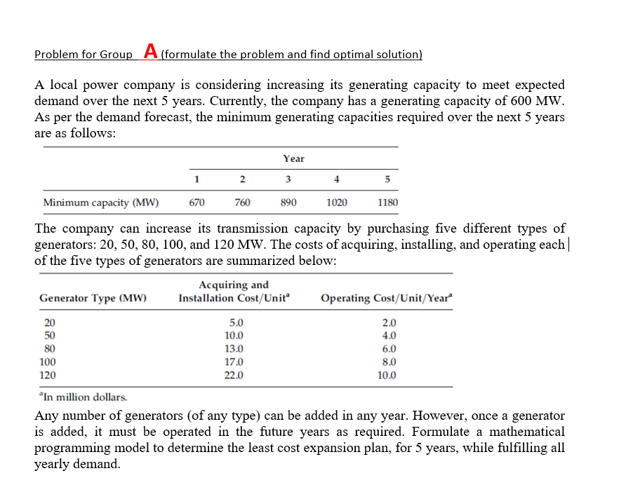 A local power company is considering increasing