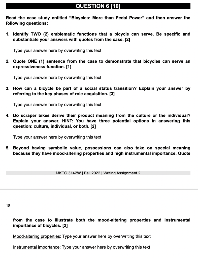 Subject: Consumer Behavior Read the case study