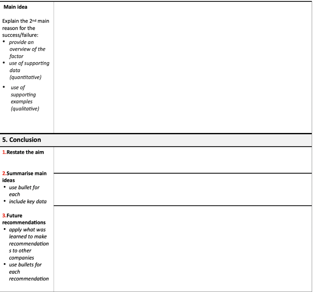 Main idea O Explain the 2nd main reason for the