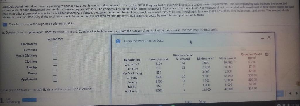 Part 2 If the chain obtains another $1 million of