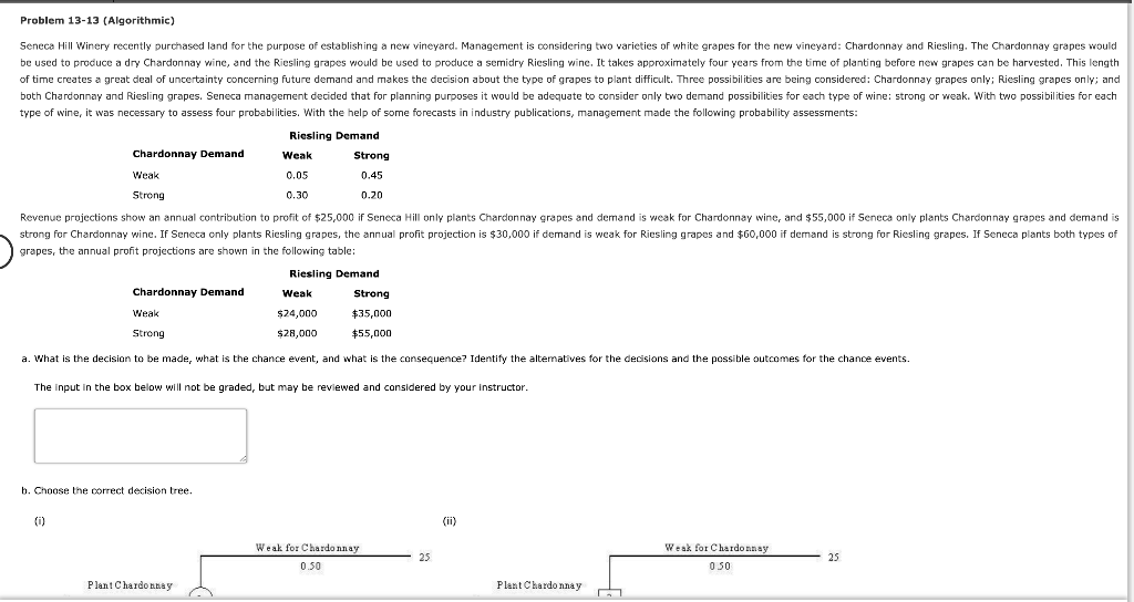 help please Problem 13-13 (Algorithmic) Seneca