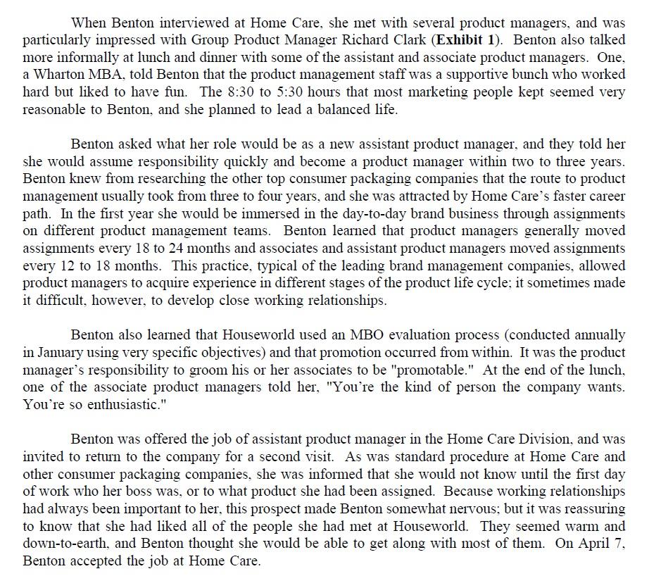 Lisa Benton (A) Case Study (OB, HR Management and