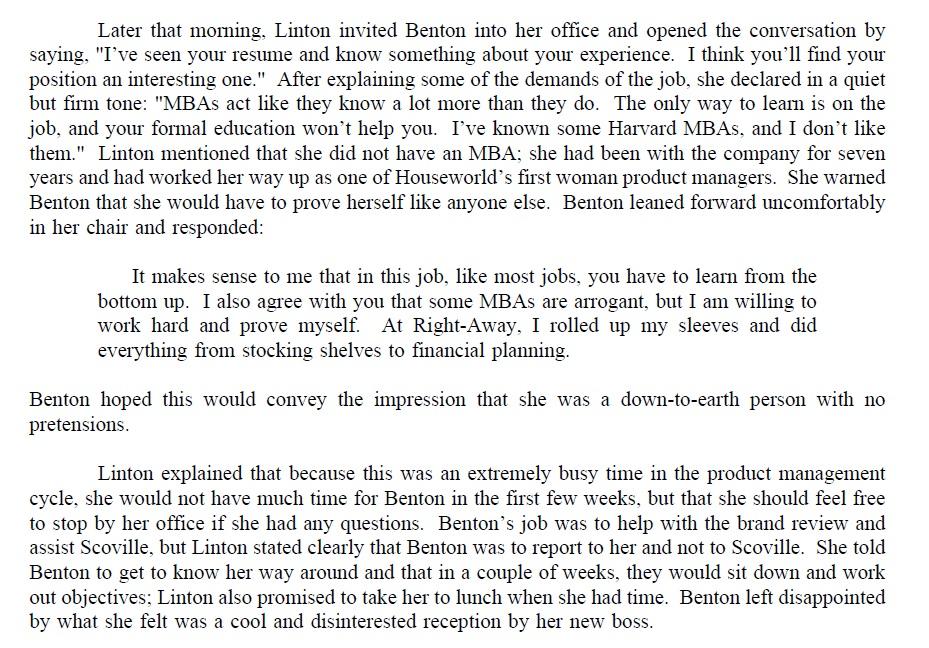 Lisa Benton (A) Case Study (OB, HR Management and