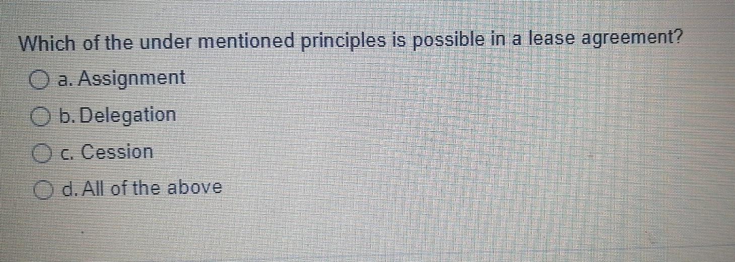 Which of the under mentioned principles is