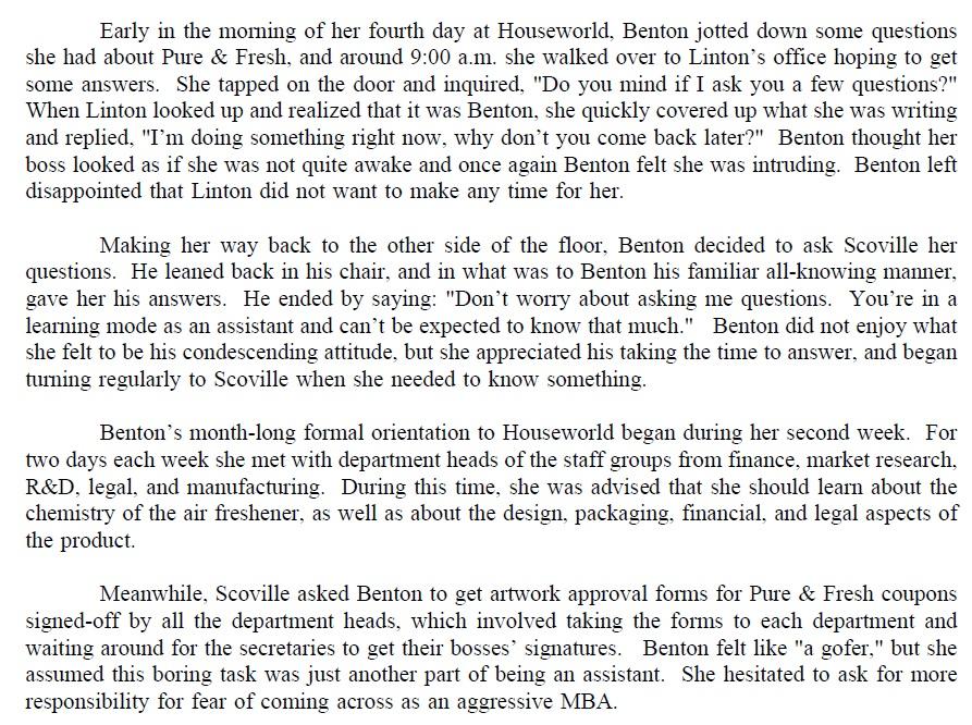 Lisa Benton (A) Case Study (OB, HR Management and