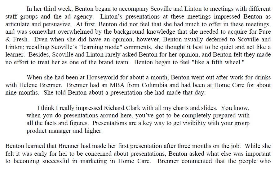 Lisa Benton (A) Case Study (OB, HR Management and