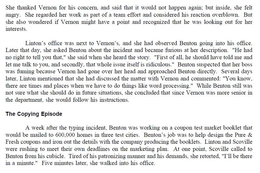 Lisa Benton (A) Case Study (OB, HR Management and