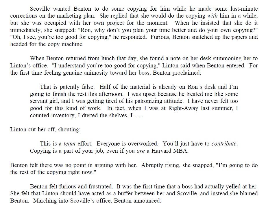 Lisa Benton (A) Case Study (OB, HR Management and