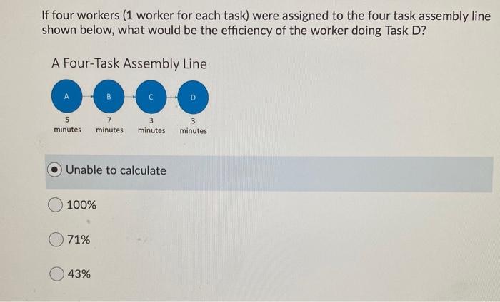 If four workers (1 worker for each task) were
