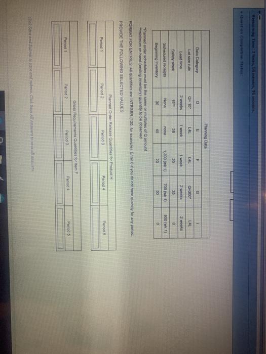 needing help QUESTION 4 Develop MRP records to