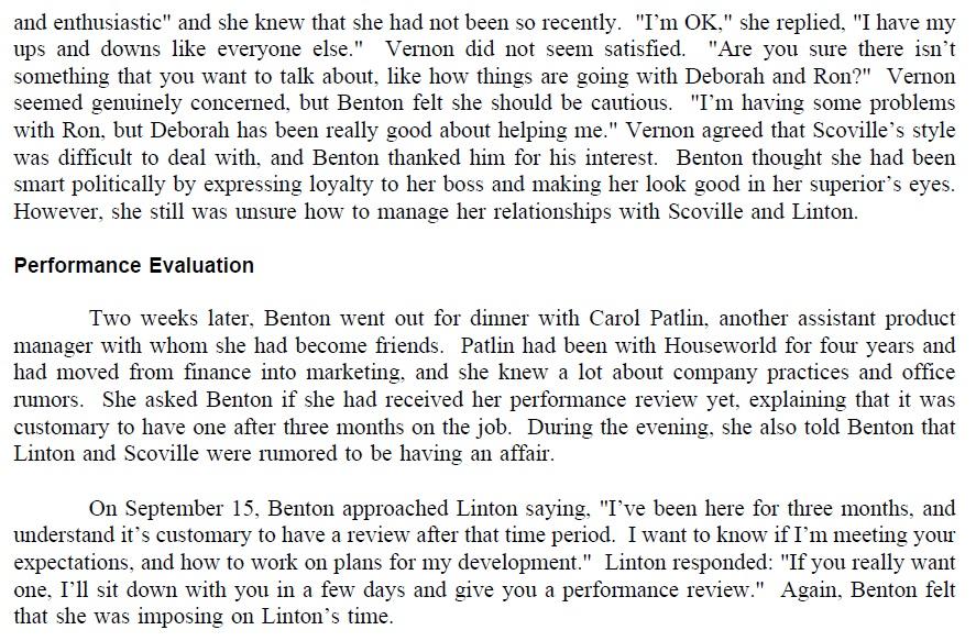 Lisa Benton (A) Case Study (OB, HR Management and