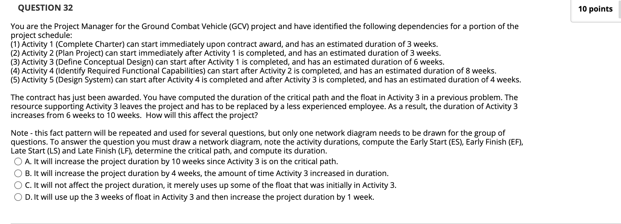 QUESTION 22 10 points Your instructor has a patio