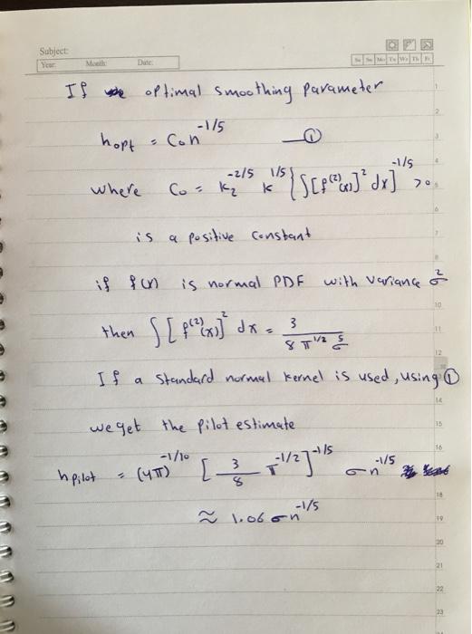 Subject Sor Dide If the optimal smoothing
