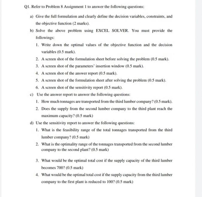 Please solve all branches of the question Problem