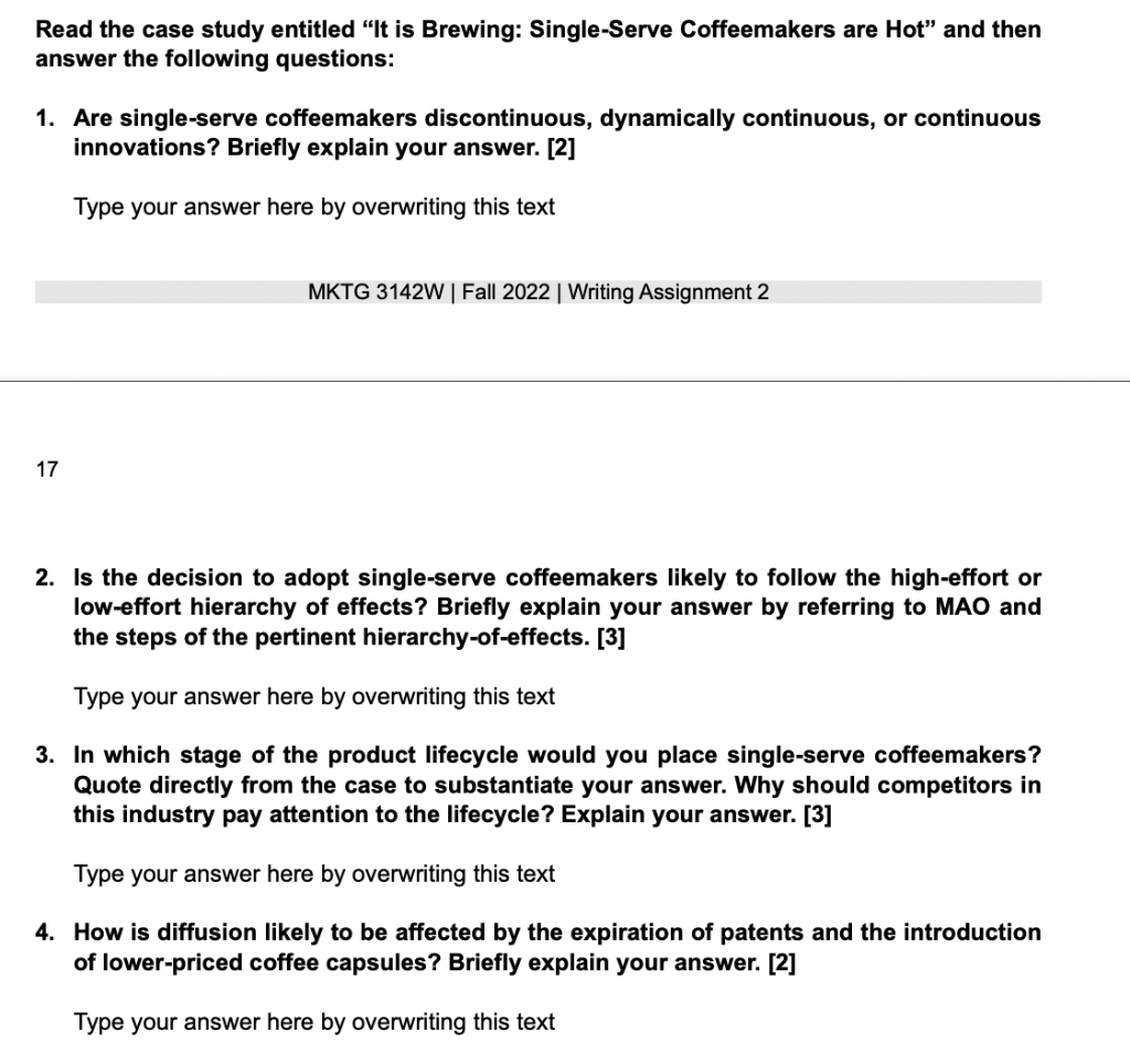 Subject: Consumer Behavior Please answer the