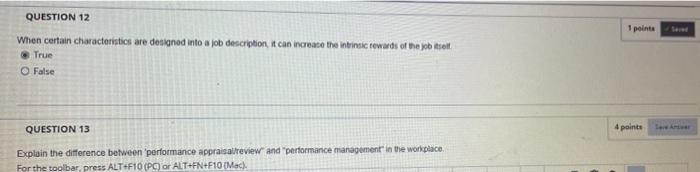 QUESTION 12 When certain characteristics are