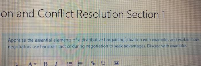 on and Conflict Resolution Section 1 Appraise the