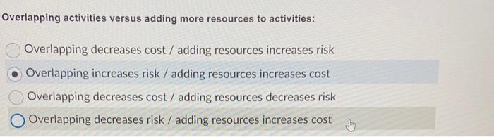 Overlapping activities versus adding more