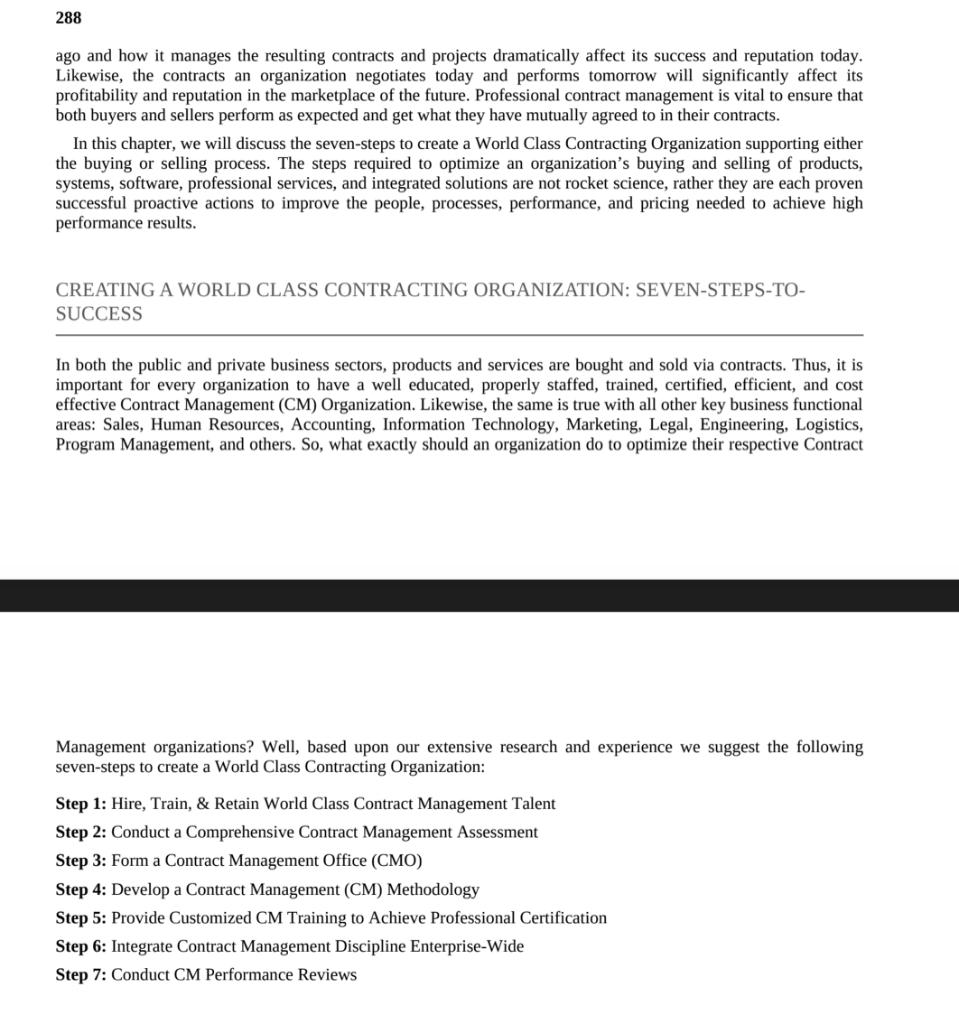 On page 288, the author outlines seven steps to