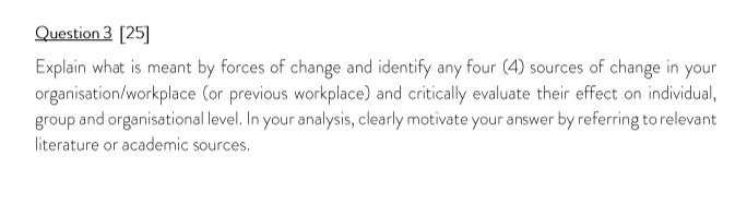 the subject is organisational behaviour Question