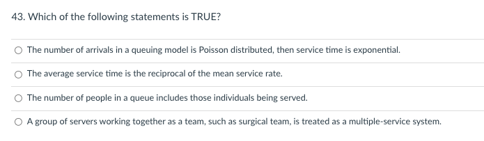 Choose the correct answer for the following: 43.