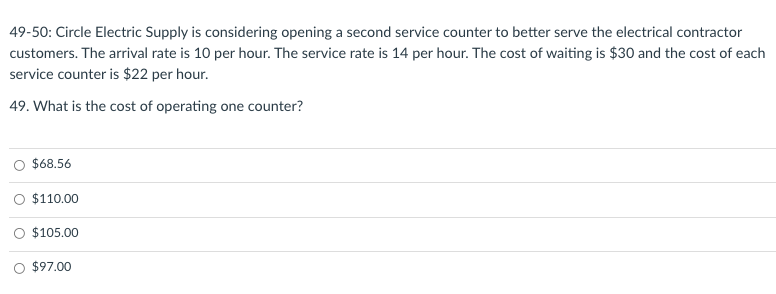 Choose the correct answer for the following: 43.