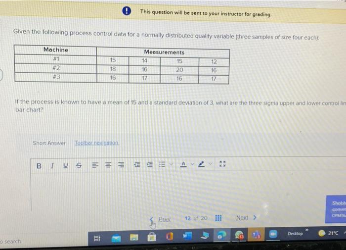 O This question will be sent to your instructor