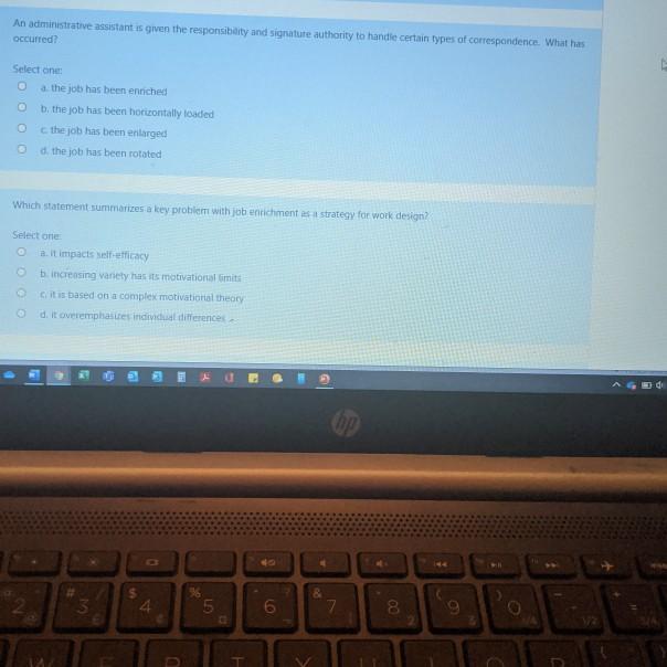 An administrative assistant is given the