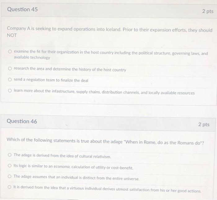 this is for my international management class