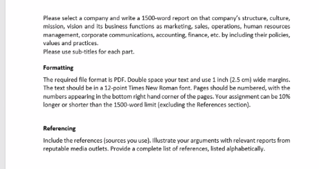 Please select a company and vrite a 1500-word