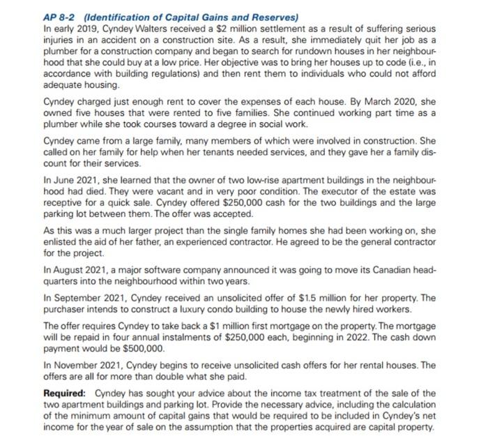 AP 8-2 (Identification of Capital Gains and