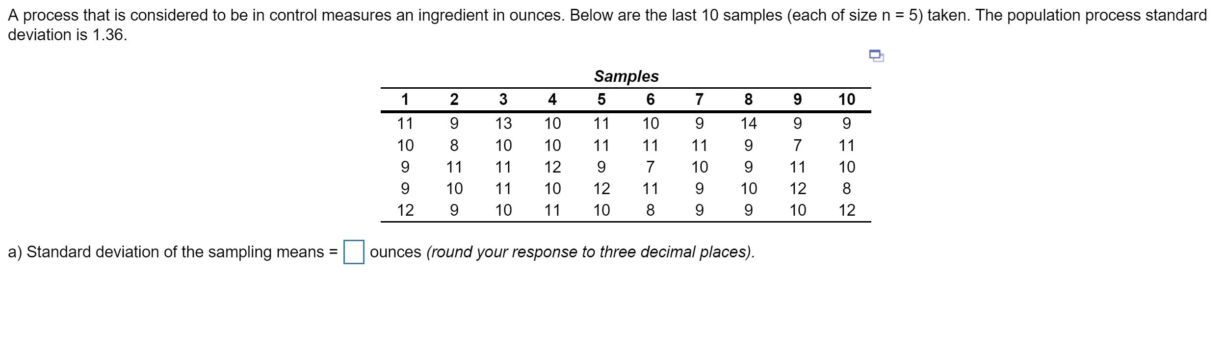 b) If z = 3, what are the control limits for the