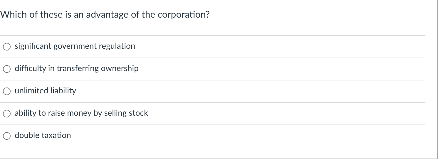 Which of these is an advantage of the