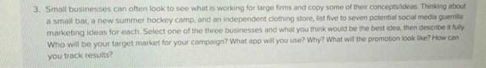 3. Small businesses can often look to see what is