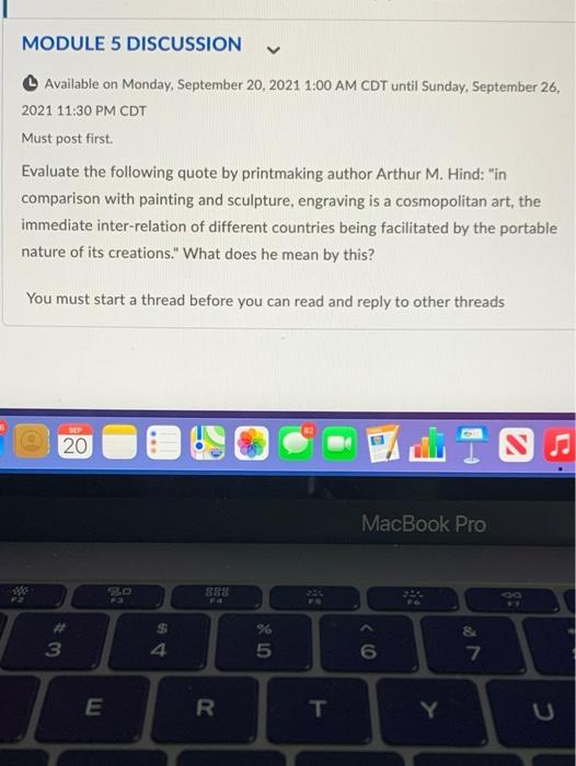 V MODULE 5 DISCUSSION Available on Monday,