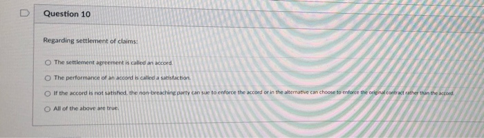 Question 9 Which of the following are true about