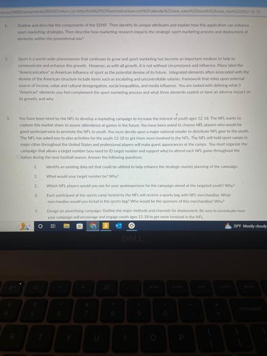 You have been hired by the NFL to develop a