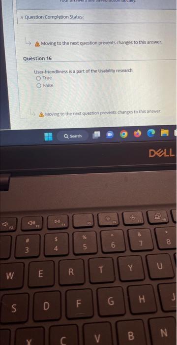 Moving to the next question prevents changes to