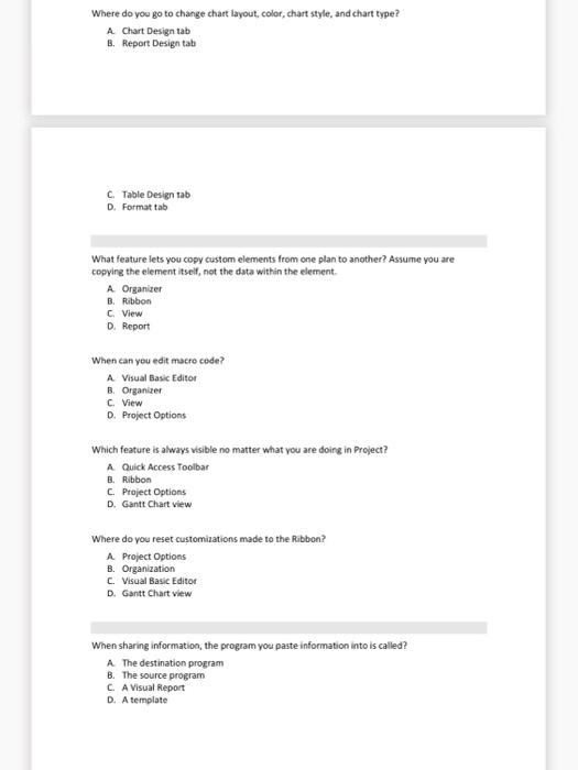 Where do you go to change chart layout, color,