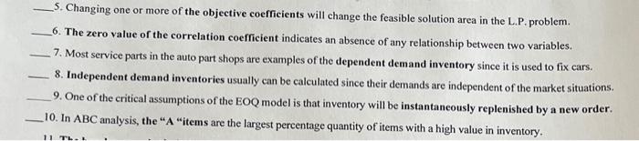 5. Changing one or more of the objective