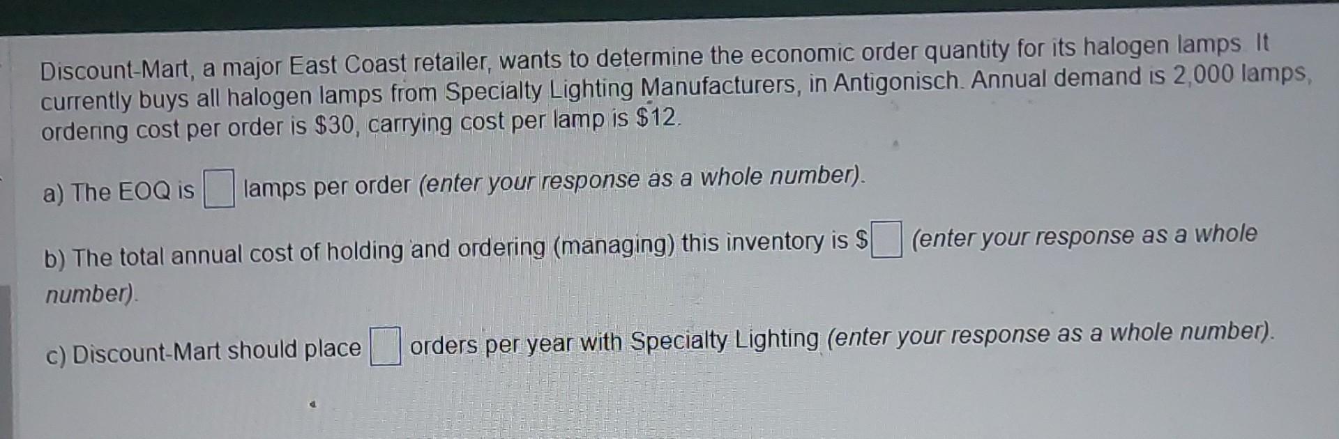 Discount-Mart, a major East Coast retailer, wants