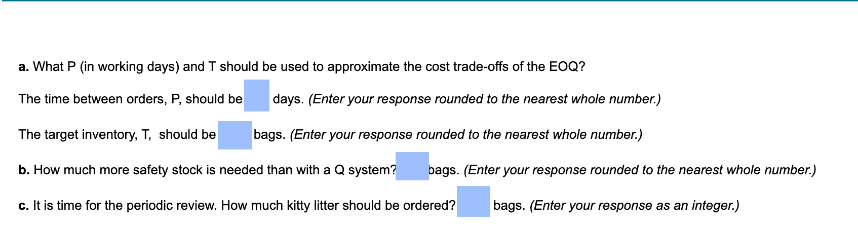 Sam's Cat Hotel operates 50 weeks per year, 6