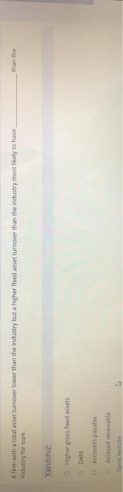 than the A film with a total asset turnover lower