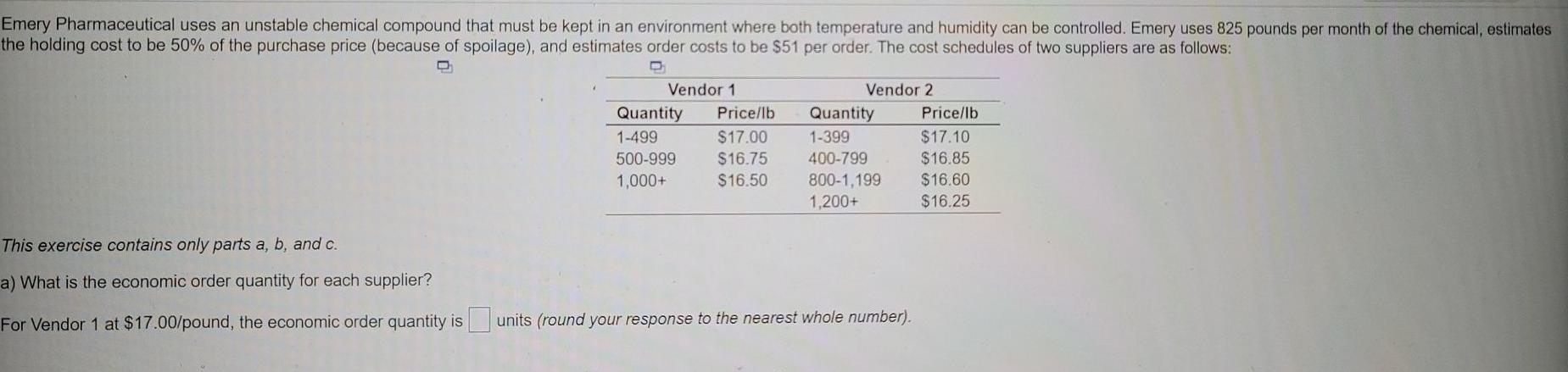 Emery Pharmaceutical uses an unstable chemical
