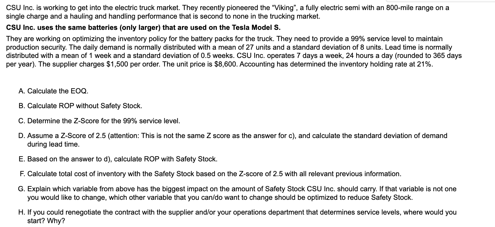 CSU Inc. is working to get into the electric