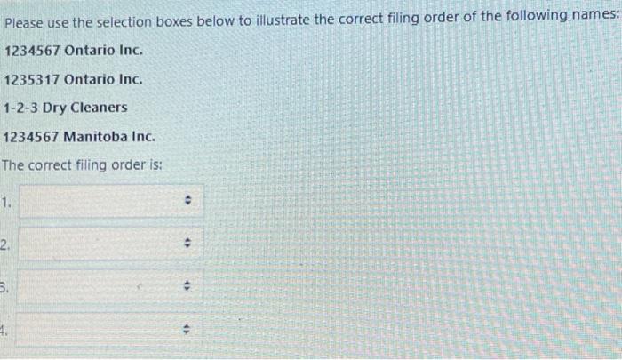ARMA rule please tell the correct filing order