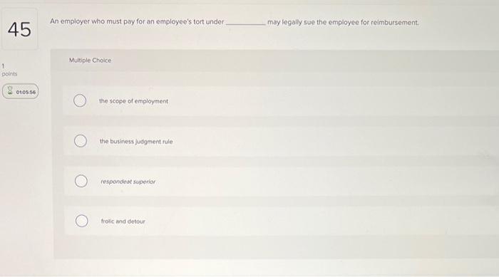 Business law question An employer who must pay