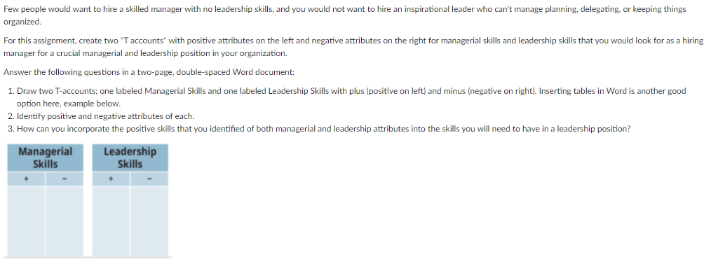 Few people would want to hire a skilled manager