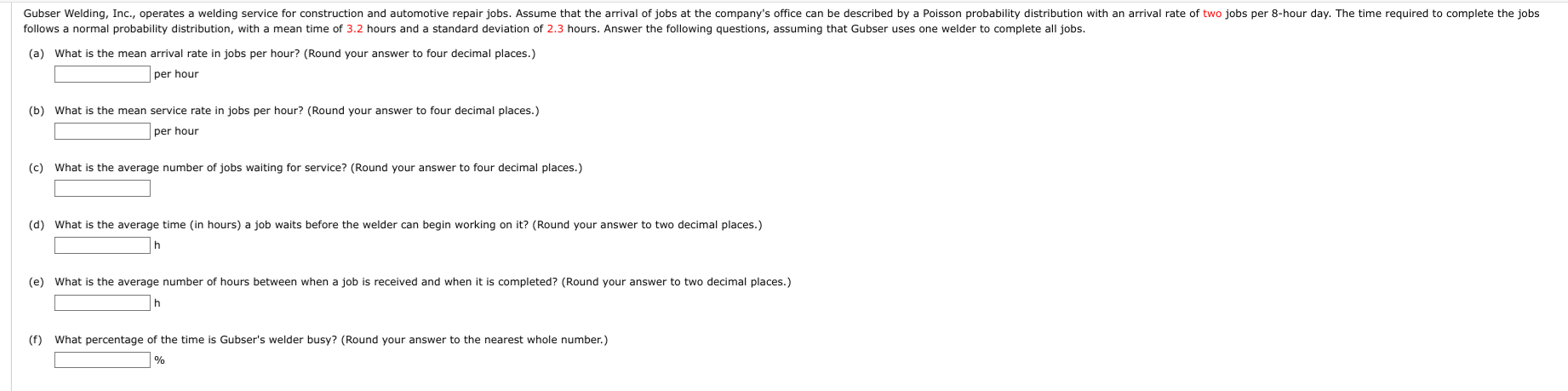 (a) What is the mean arrival rate in jobs per