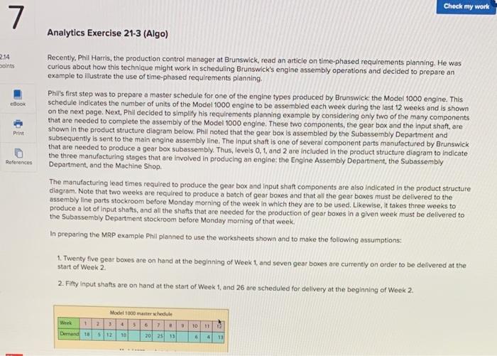 Check my work 7. Analytics Exercise 21-3 (Algo)